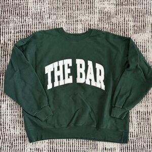 The Bar Dark Green Crewneck Sweatshirt with White Arch Logo